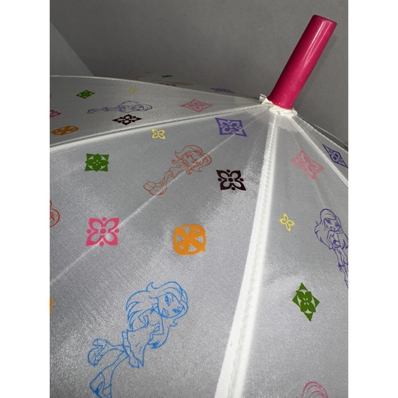 Bratz Other - 2004 Bratz Kids Umbrella Pink Handle White with Character Prints Fun Design‎